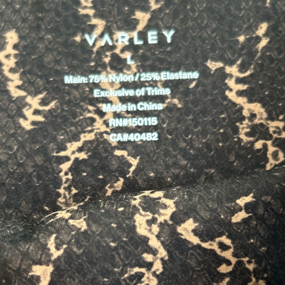 Varley High Waist Brown and Carmel Textured Leggings - Picture 9 of 14